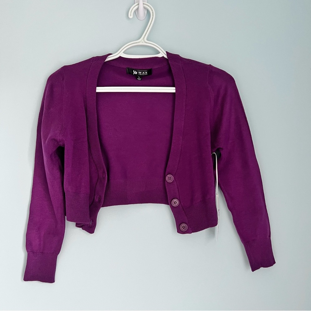 YeMak Fuchsia Cropped Cardigan (L)